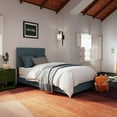 thumbnail image 1 of Aura Fabric Upholstered Twin Size Bedframe with Padded Headboard, 1 of 8
