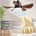 thumbnail image 5 of Noaman 28 Inch Ceiling Fan with Lights Remote Control, Low Profile Flush Mount, 5 Reversible Blades, 6 Speeds & 3 Color Temperatures, Black+Brown for Bedroom Kitchen, 5 of 7