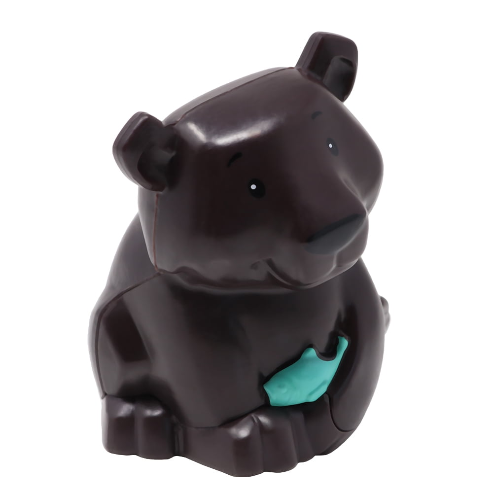 Replacement Part for Collectible Fisher-Price Little People Big ABC Animal Train Zoo Forest Playset HCL79 - Replacement Black Bear Figure holding a fish