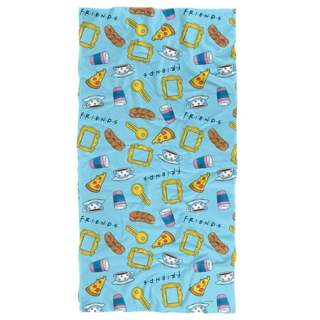 

Friends Food Pattern Officially Licensed Beach Towel 30 X 60