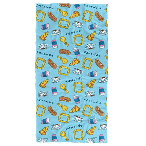 Friends Food Pattern Officially Licensed Beach Towel 30' X 60'