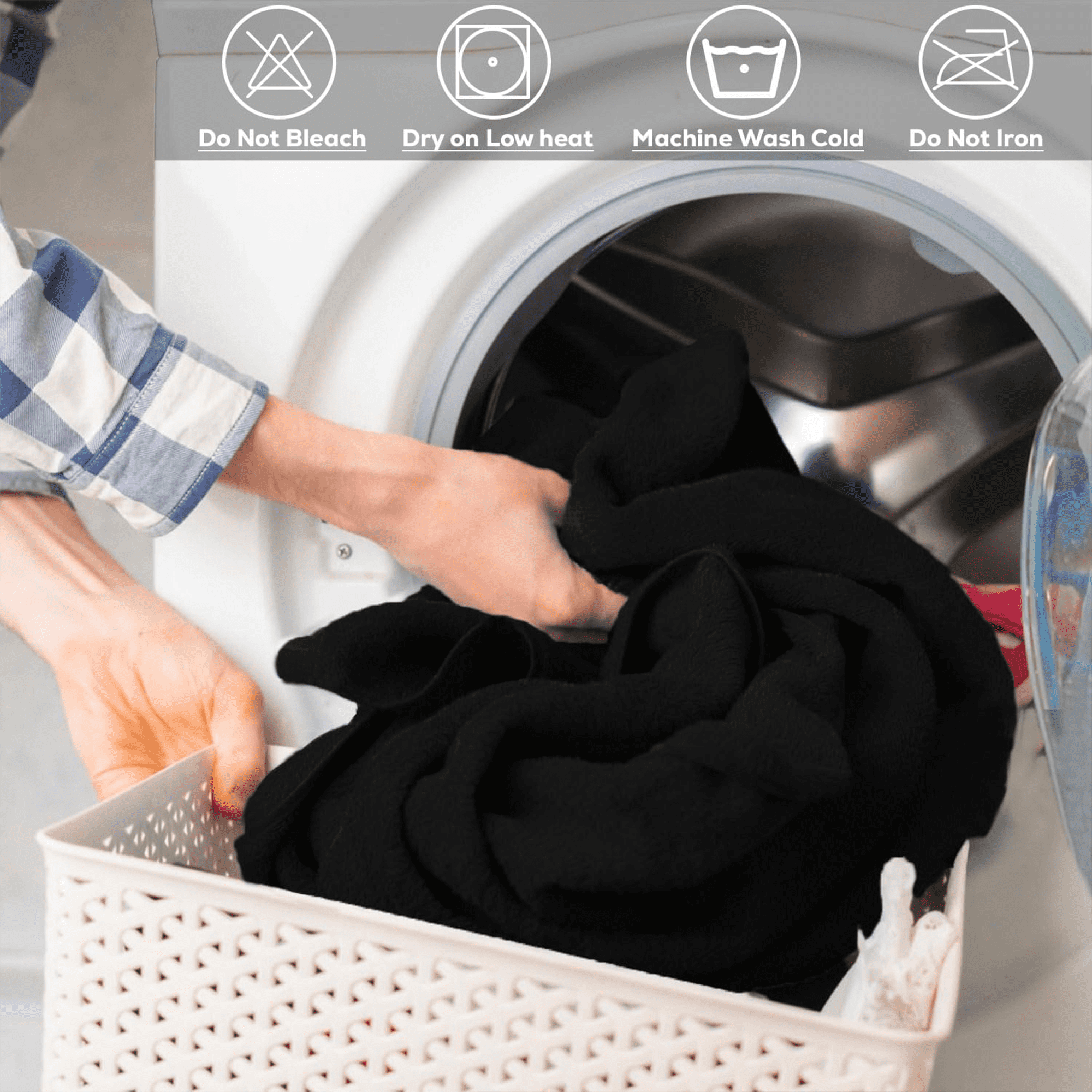 GOLD TEXTILES Premium Bath Towels 24x50 - Black Pack of 6 | Soft, Absorbent, 100% Cotton Towels for Home & Spa