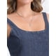 thumbnail image 5 of VESTIDO DE MEZCLILLA PARA MUJER INSPIRE CHIC, ESCOTE CUADRADO, A-LINE, CASUAL, MINI DRESS TALLA S AZUL OSCURO, 5 of 6