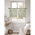 thumbnail image 4 of Summer Palm Leaf Semi Sheer Curtains 54 Inch Length 2 Panels Set, Green Tropical Bloom Silhouettes Sheer Kitchen Curtain Privacy Voile Window Curtain for Living Room Bedroom Rod Pocket Drapes, 4 of 7