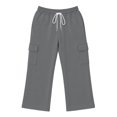thumbnail image 4 of Boys Girls Sweatpants Straight Wide Leg Baggy Pants Kids Open Bottom Athletic Basic Casual Trousers Fall Winter Clothing 5-16Y, 4 of 10