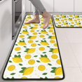 thumbnail image 2 of Kitchen Rugs Sets Of 2,Yellow Lemon Fruit Slices White Pattern Anti Fatigue Kitchen Mat Rugs Non Slip Washable,Decorative Kitchen Floor Mats for Kitchen,Sink,Laundry,17"x47"+17"x47", 2 of 5