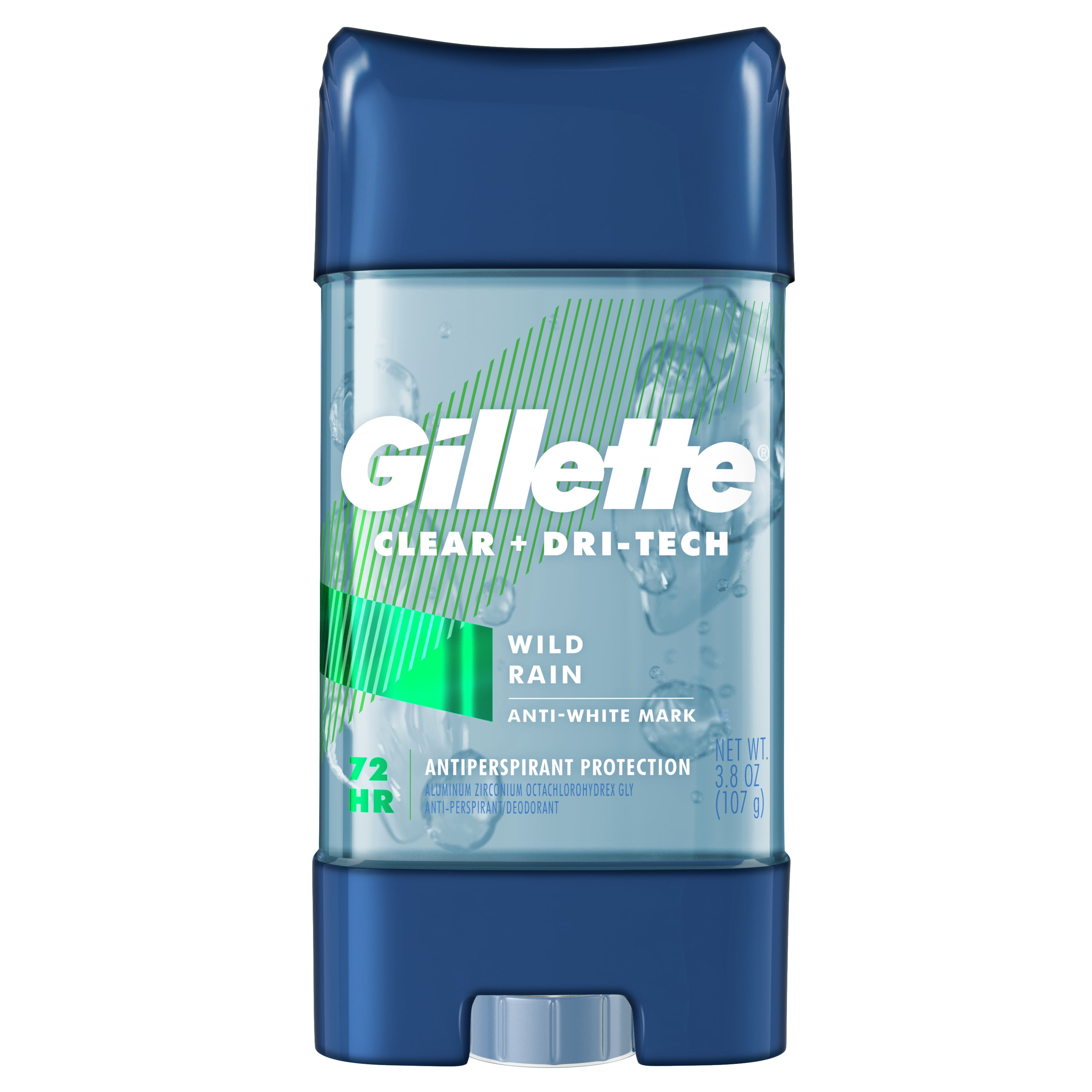 Gillette Clear Gel Mens Antiperspirant Deodorant, Wild Rain, 3.8 oz