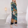 thumbnail image 3 of Lsque Stained Glass Eagle USA Pattern Long Sleeve Pajama Set for Women - Soft 2-Piece Sleepwear and Loungewear Set with Pockets, Comfy Nightwear-Small, 3 of 7