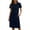 Navy, variant on Womens One-Piece Skirt Crew Neck Short Sleeve Skirts Elastic Waist High Waisted Skirts Lace-Up Split Skirts Casual Beach Vacation Outfits Belted Bussiness Sundresses