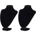 thumbnail image 2 of 2pcs Velvet 3D Bust Necklace Pendant Chain Display Holder Stand Black, 2 of 7