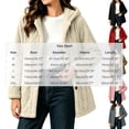 thumbnail image 3 of Fleece Coat for Women with Pockets Long Sleeve Button Down Winter Warm Hooded Jackets Casual Solid Color Loose Fashion Overcoat, 3 of 7