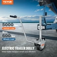thumbnail image 2 of VEVOR Electric Trailer Dolly, capacidad de remolque de 5000 libras, rueda jockey de remolque de 350 W 12 V con velocidad de movimiento de 22 pies/min, altura de abrazadera ajustable de 12 a 24, 2 of 9