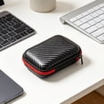 thumbnail image 6 of WeDecorBay Portable Digital Accessory Storage Bag Compact Earphone Organizer Shock Resistant Dividers Durable Zipper 1Pcs Small Item Storage Bag Travel Business Trips Red,Free Size, 6 of 7
