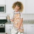 thumbnail image 4 of Brown Mushroom Flower Beige Pattern Kids Aprons for Girls and Boys,Adjustable Neck Strap Toddler Aprons for Kids Cooking Baking, 4 of 6
