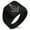 Black, variant on Stainless Steel Freemasons Masonic Floral Compass Geometric Pattern Biker Style Polished Ring