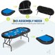 thumbnail image 5 of QinaQin Mesa de póker ovalada plegable de 72 pulgadas para 8 jugadores, con bolsa de transporte, fieltro tipo casino y portavasos metálicos profundos, 5 of 9