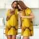 thumbnail image 4 of Balery Ripe Yellow Lemon Camisón de manga corta con cuello redondo para mujer, cómodo y elegante., 4 of 6