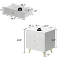 thumbnail image 5 of MONSLIPA White Nightstand Bedside Table with 3 Storage Drawers for Bedroom, 5 of 7