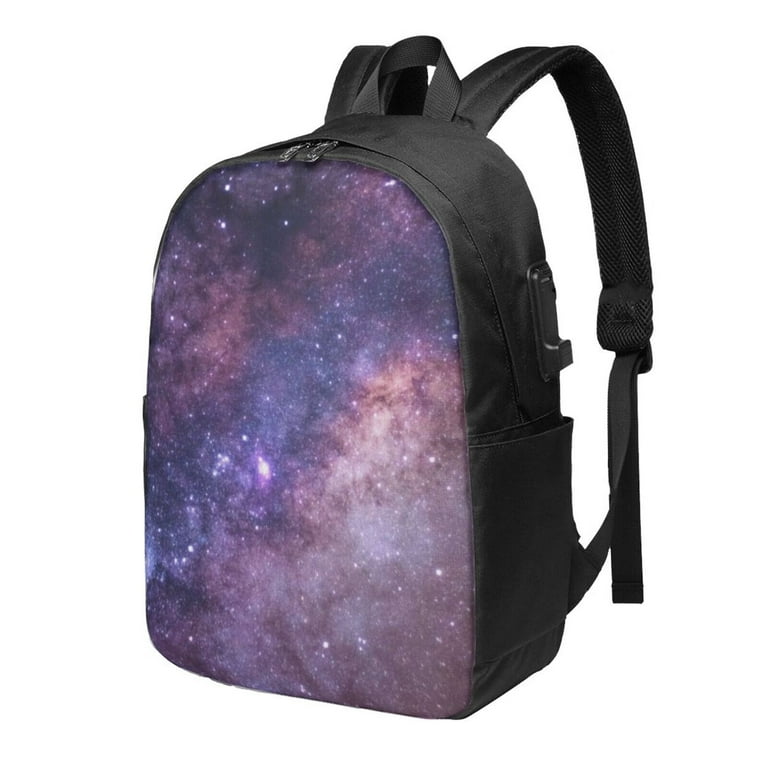 starry sky Travel Laptop Backpack starry sky 3D Prints Casual bag with USB Charging Port College School Bookbag Backpack 17 in