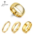 thumbnail image 2 of Letdiffery Simple 2/4/6/8mm anillos de boda de acero inoxidable dorado suave mujeres hombres pareja anillo joyería de moda Tan Jianjun  unisex, 2 of 2