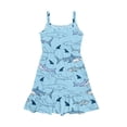 thumbnail image 4 of Uourmeti Otter Whale Print Girls Sleeveless Dress Summer Spaghetti Strap Beach Sundress Holiday Clothes for Kids A line Knee Length Tiered Swing Dresses, 4 of 6