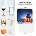 thumbnail image 6 of Rateoe Lantern On Snow With Christmas Drawing Drink Coasters Set of 4 Leather Coasters Spill Protection for Table Desk,Durable and Non Slip Leather Coaster ,4 Inches Drink Mats-Square, 6 of 6