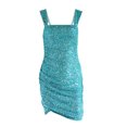 thumbnail image 4 of Coduop Women's Shiny Sequins Split Dress Glitter Sleeveless Party Cocktail Bodycon Mini Dress, 4 of 6