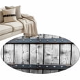 thumbnail image 2 of 3.3ft Round Rug, Grey Wood Grain Non-Skid Rubber Backing Large Area Rugs - Living Room Bedroom Home Office, Country Vintage Barn Door Rustic Lodge Indoor Floor Mat Carpets Washable Rug, 2 of 9