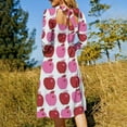 thumbnail image 5 of apple Flare Dress Square Neck Dress Elegant Female Fashion Printed Dress, 5 of 9