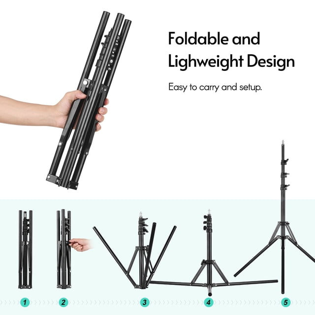 Stand Photography Lighting Stand Stuido Light Tripod Stand Metal Ring Light Stand 200cm/ 78.7in . Height with 1/4 Inch Screw for Photography Studio Reflector Softbox LED Video