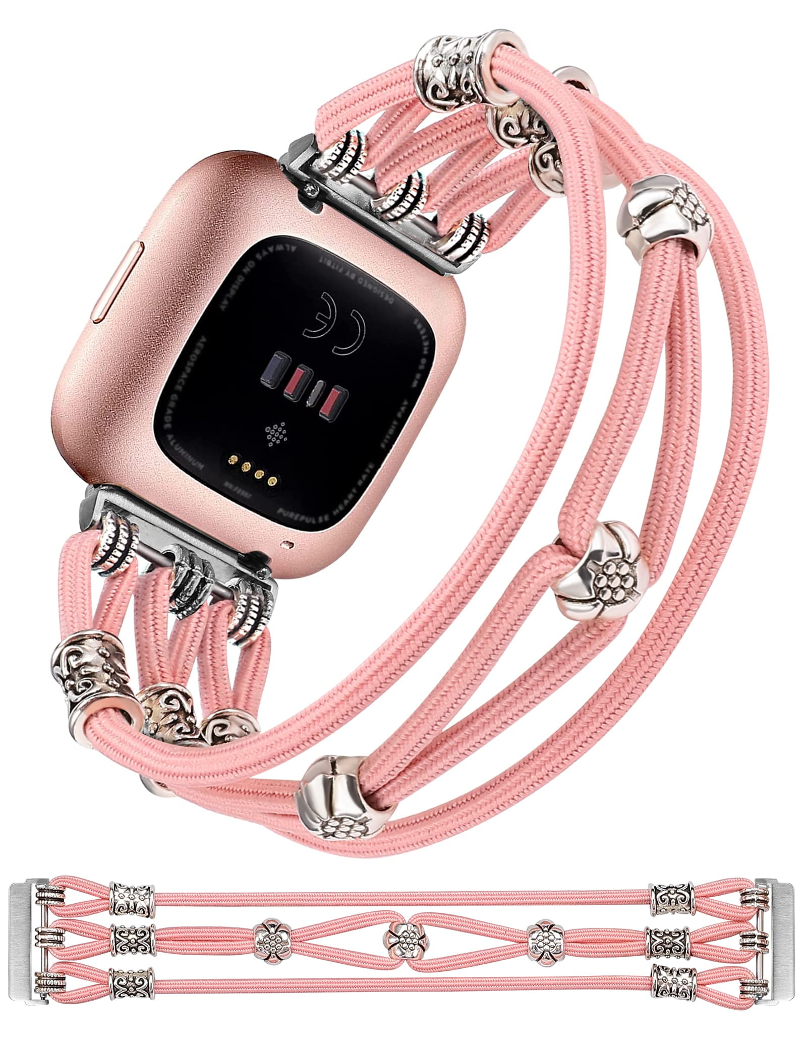 TOYOUTHS Beaded Bracelet Compatible with Fitbit Versa 2/Fitbit Versa