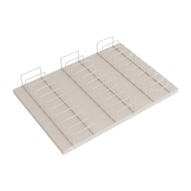 Expositor de azulejos de escritorio, soporte de muestra de mármol, 30 ranuras para tarjetas, elegante soporte de vidrio para mostrador de exhibición. Blanco crema