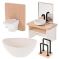 thumbnail image 1 of ColoMX 1 Juego de lavabo de baño en miniatura para casa de muñecas con gabinetes, muebles de baño a escala 1:12, accesorios de baño para casa de muñecas, accesorio para casa de muñecas en miniatura, 1 of 8