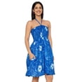 thumbnail image 2 of HAPPY BAY Women's Beach Vacation Summer Holiday Short Tube Top Stretchy Ruched Evening Dress Strapless Dresses for Women L-XL Blue Floral, 2 of 8