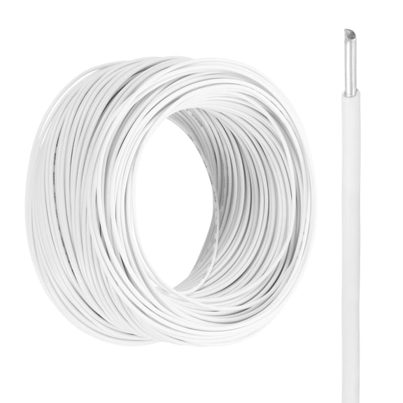 Uxcell 22 Gauge Hook Up Wire 200FT 300V Tinned Copper Electrical Wire, White