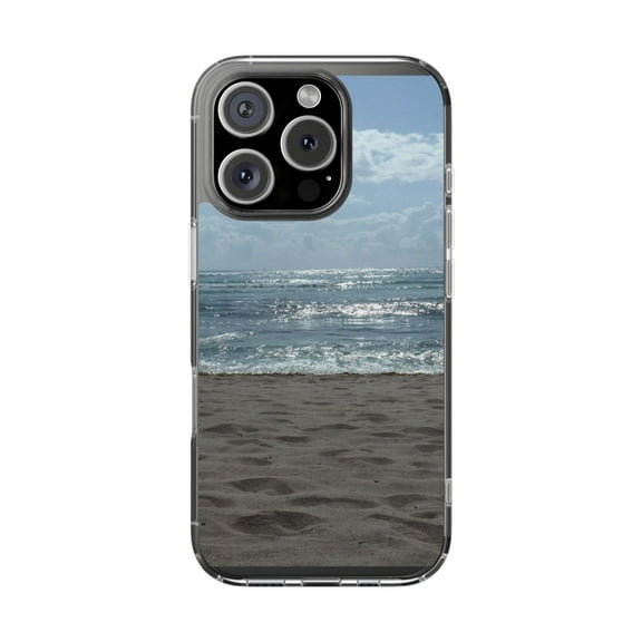 Clear Hybrid Shockproof Case for Apple iPhone 16 PRO - Akumal Mexico Ocean Horizon Serenity
