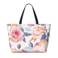 thumbnail image 2 of PAYOHTO Roses Birds Large Beach Tote Bags for Womens Mens Sandproof Swim Pool Bag with Zipper for Travel Vacation, 2 of 7
