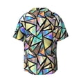 thumbnail image 6 of Lsque Colored Glass print Men's Cuban Collar Short Sleeve Shirt Summer Beachwear Casual Button Down Fashionable Vacation Leisure Shirt-X-Large, 6 of 7