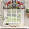 thumbnail image 2 of Mushroom Curtain Valances for Windows, Kitchen Valance Window Treatments Panel 2 Pack, Vintage Watercolor Oil Painting Botanical Rod Pocket Short Curtains for Bathroom Bedroom 60 x 18 Inch, 2 of 8