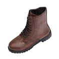 thumbnail image 3 of Taqqpue Women's Ankle Boots Round Toe Lace Up Thick Sole Mid Heel Comfortable Casual Booties for Women Size 5.5-10.5 Fashion Dress Shoes Fall Winter Footwear Casual Walking Daily Wear, 3 of 10