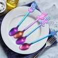 thumbnail image 6 of 4Pcs Stainless Steel Christmas Spoons Party Cutlery 5 inch Dessert Spoons Dessert Teaspoons Sugar Spoons for Ice Cream Coffee , Colorful, 6 of 9
