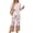 Light pink, variant on 2 Piece Lounge Set Women Vacation Dressy Outfits 3/4 Sleeve V Neck T Shirt & Wide Leg Pants Sets Cozy Cruise Clothes