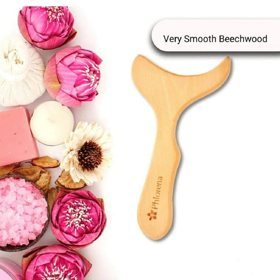 Phlorena Paddle Wooden Massager | Eco-Friendly Beechwood Wood Therapy Tools for Lymphatic Drainage