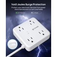 thumbnail image 3 of TROND Regleta protectora contra sobretensiones con enchufe plano USB, 4 tomas de corriente ampliamente espaciadas, 4 puertos USB, compacta para escritorio, hogar, dormitorio, elementos esenciales, col, 3 of 5