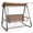 Beige + Black + Brown, variant on Costway 3-Person Porch Swing, Outdoor Swing with Adjustable Canopy Removable Padded Cushion Beige + Black + Brown