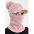 thumbnail image 3 of Sinhoon Women One Piece Slouchy Fleece Beanie Hats Scarf Mask Warm Winter Knitted Hat Thick Skull Ski Cap Valentine's day Gift(pink), 3 of 5