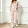 thumbnail image 2 of JIAYUE Women 2 Piece Set Solid Color Long Sleeve Hoodies With Jogger Pants Outfit for Party Wear, 2 of 5