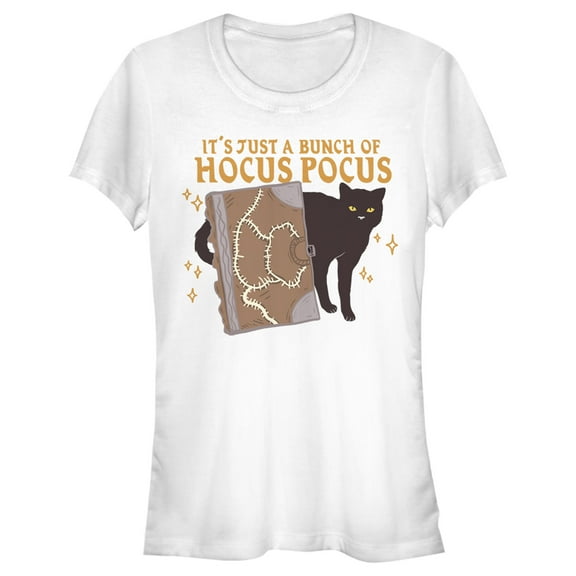 Junior's Hocus Pocus Binx Spellbook Graphic Tee White Small