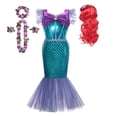 thumbnail image 1 of Vestido de princesa Ariel de La Sirenita para niños, disfraz de Cosplay para niñas, fiesta de cumpleaños de Halloween, ropa de verano de hadas, VestidoTag110 Gao Jinjia LED, 1 of 2