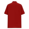 thumbnail image 4 of GrmtClth Men's Henley Cotton Linen Shirts Short Sleeve Casual Shirts Button Down Shirts Trendy Summer Beach Vacation Tops Red 2XL, 4 of 6